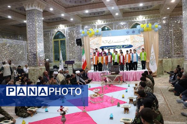 چلچراغ آیه‌ها در آستان بی‌بی سکینه شهرستان ملارد