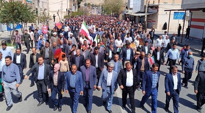 راهپیمایی باشکوه روز قدس در پلدختر؛ نمایش وحدت و حمایت از فلسطین
