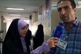 حضور پرشور مردم در شعبه اخذ رای مدرسه جمال ناحیه ۵ اصفهان