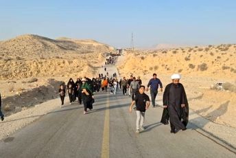  مراسم پیاده‌روی دلدادگان اربعین حسینی در جم 