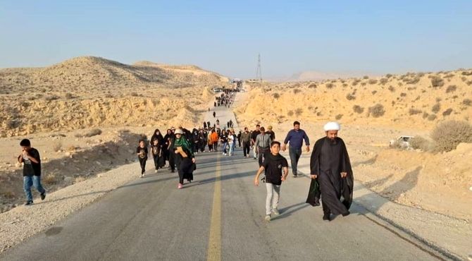  مراسم پیاده‌روی دلدادگان اربعین حسینی در جم 