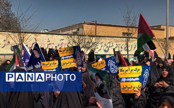 حضور باشکوه مردم، دانش آموزان و فرهنگیان منطقه رضویه در راهپیمایی روز جهانی قدس 