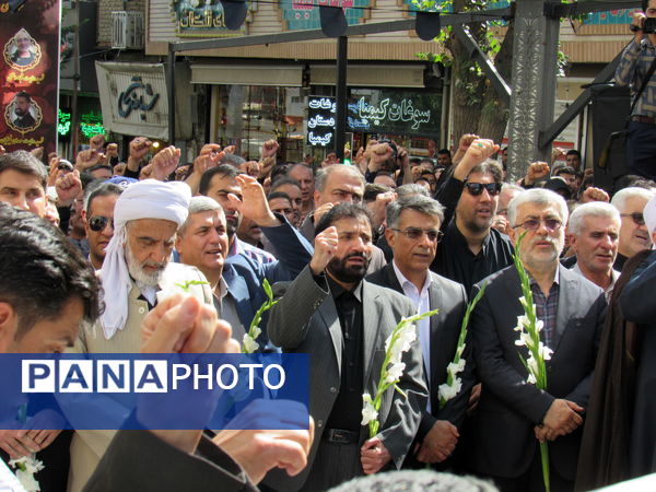 خروش بی‌نظیر سنندج در بدرقه شهید آسمانی رضا بسطامی