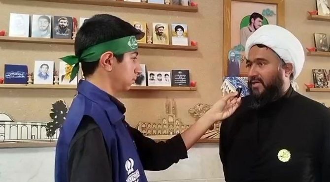 مراسم نمادین تشییع شهید گمنام در مدرسه پسرانه صدرا دوره اول مهریز