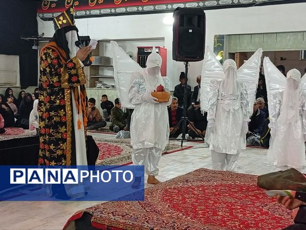 اجرای نمایش و شبیه خوانی دهه فاطمیه در تکیه ابوالفضلی روستای فدافن