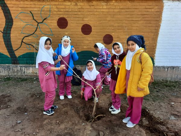 مراسم کاشت نهال در دبستان سید قطب رادکان 