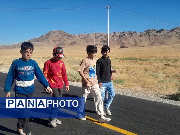 پیاده‌روی زائران جامانده ازحرم رضوی در شهرستان بام و صفی آباد