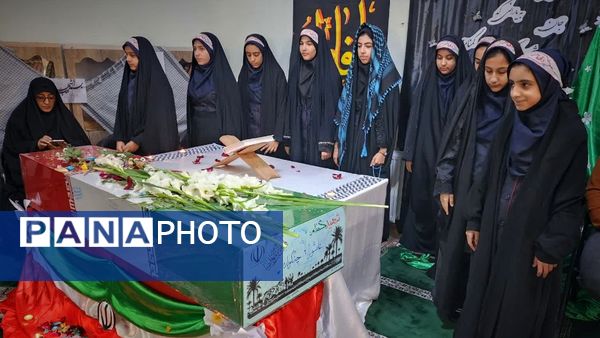 استقبال از پیکر شهید خوشنام در یازده مدرسه اشتهارد