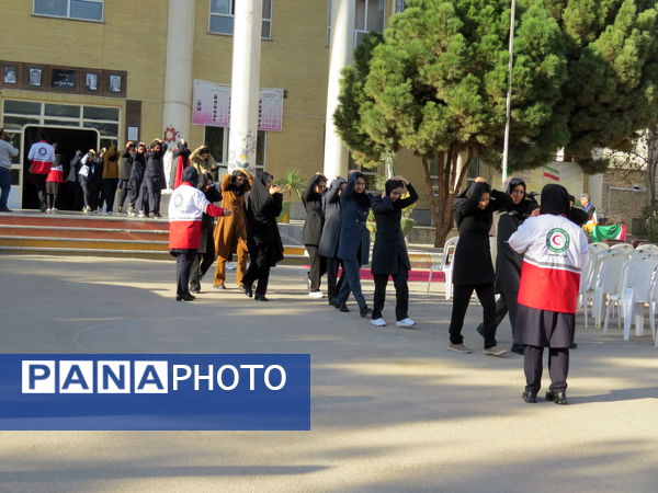 رزمایش دانش‌آموزی پدافند غیرعامل در شهرستان بجنورد 