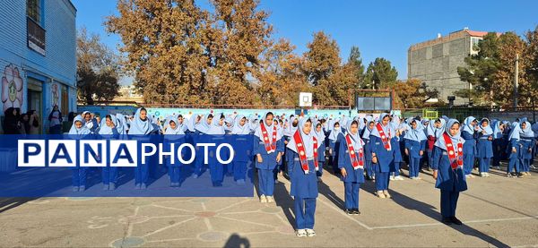 مراسم صبحگاهی در مدرسه دخترانه بنت الهدی صدر۲ 