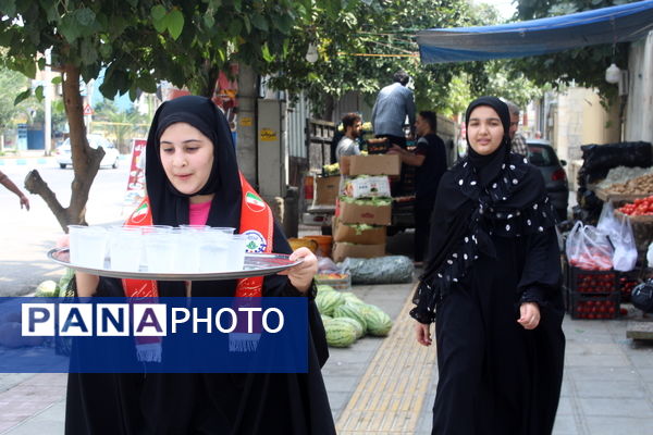 میزبانی دانش‌آموزان گلوگاهی از مسافران و زائران رضوی 