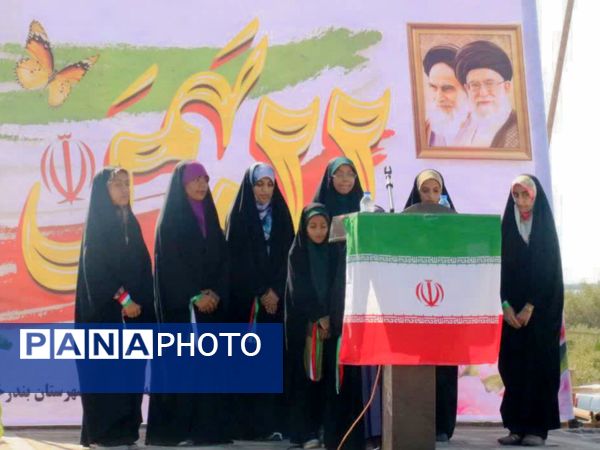 حضور حماسی مردم انقلابی بندرخمیر در راهپیمایی ۲۲ بهمن