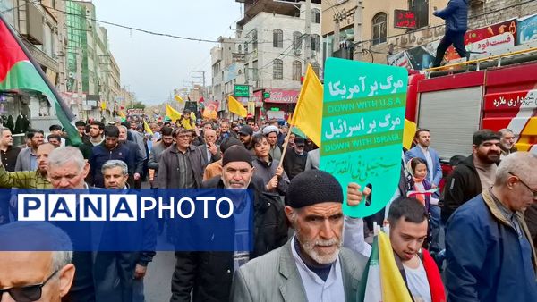 مردم ملارد در حمایت از آرمان‌های فلسطین به خیابان‌ها آمدند 