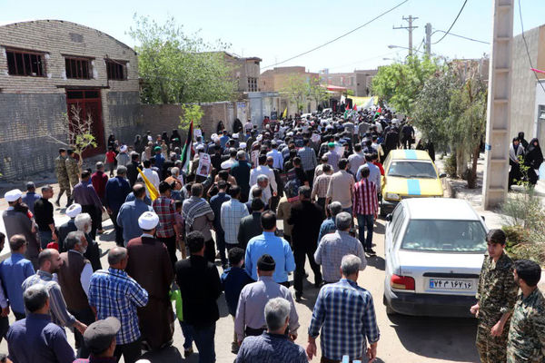 راهپیمایی روز قدس در شهر قنوات قم