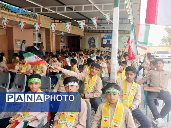 تجدید میثاق دانش‌آموزان سیریکی با آرمان‌های انقلاب در ۱۳ آبان 