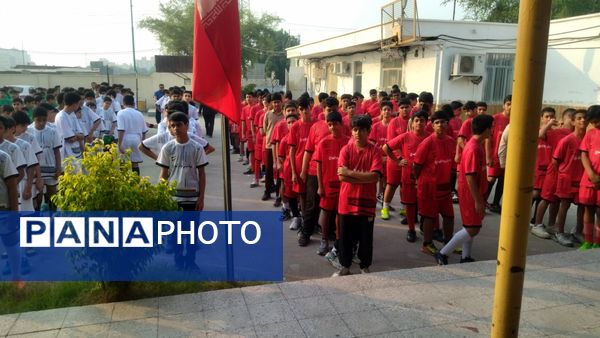 هفته تربیت‌بدنی و ورزش در صف صبحگاهی مدرسه جوادالائمه
