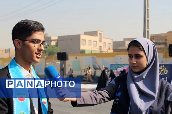 دانش آموزان اهوازی انزجار از استکبار جهانی را در قاب دوربین پانا ثبت کردند