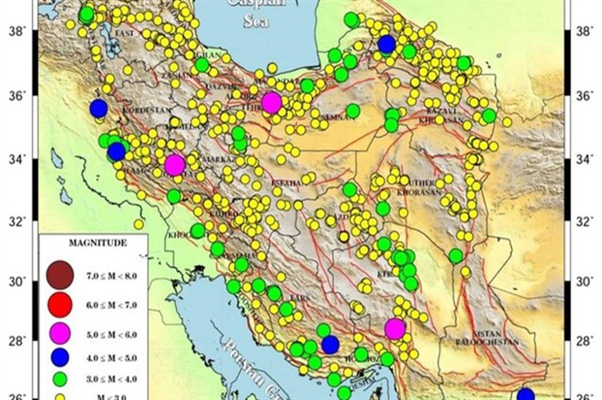 ایران بیش از ۹۰۰ بار لرزید