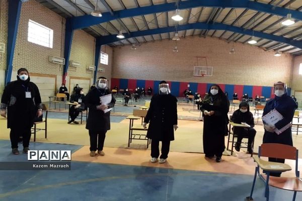 برگزاری امتحانات نهایی دوازدهم متوسطه دخترانه درسالن ورزشی حجاب  شهرستان حمیدیه