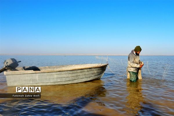 تلاش صیادان سیستانی برای کسب روزی از تالاب بین المللی هامون