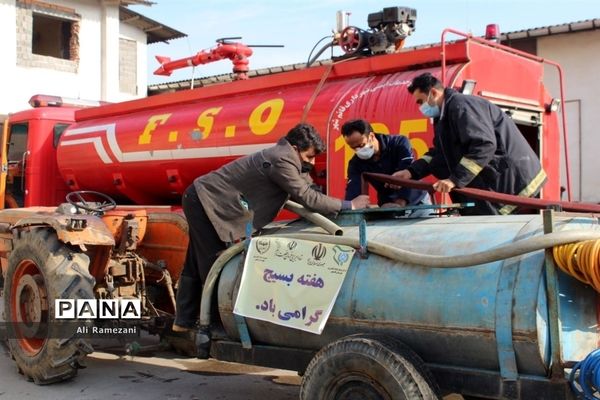 ضدعفونی معابر عمومی در قائم‌شهر