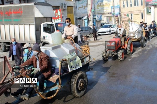 ضدعفونی معابر عمومی در قائم‌شهر