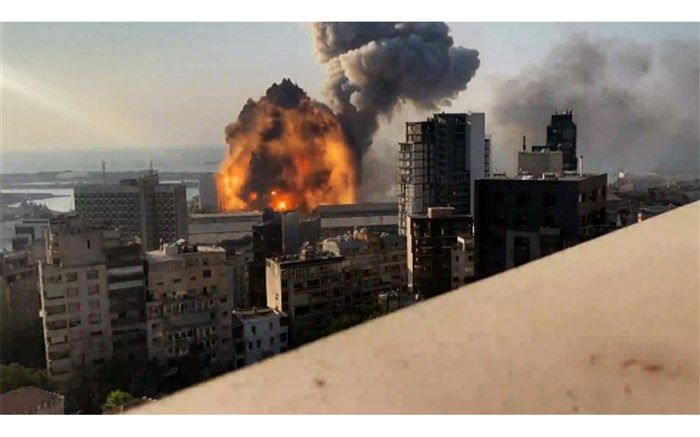 صحنه آهسته از انفجار دوم بندر بیروت