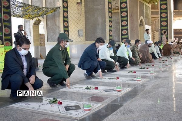 غبارروبی و گلباران قبور 158 شهید شهرستان بهاباد