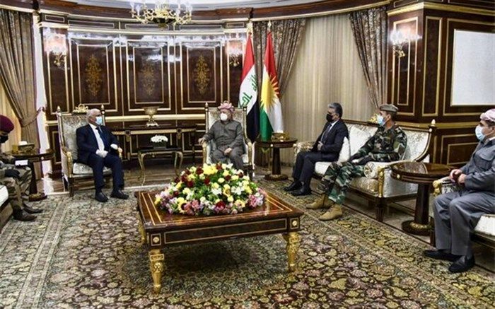 مسعود بارزانی و رئیس سازمان حشد شعبی با محوریت مسائل سیاسی و امنیتی عراق دیدار کردند