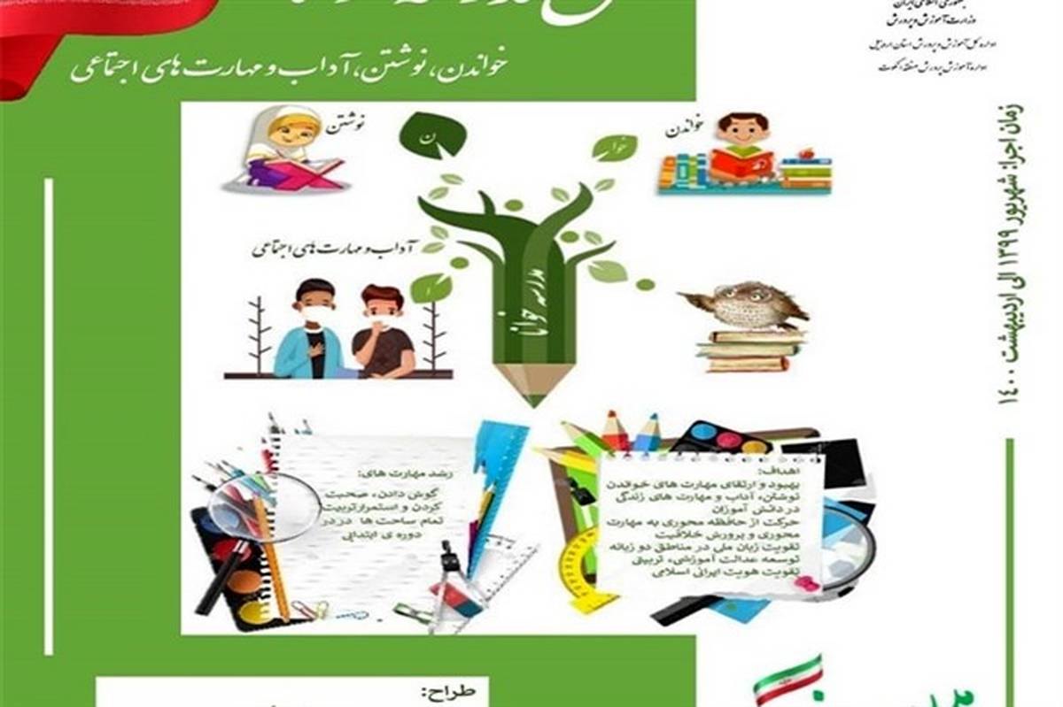 کسب مقام اول استانی در فراخوان طراحی پوستر طرح مدرسه خوانا توسط آموزگار دبستان 22 بهمن انگوت