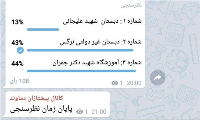 مدرسه شهید چمران دماوند در طرح یاوران انقلاب با بیشترین رای انتخاب شد