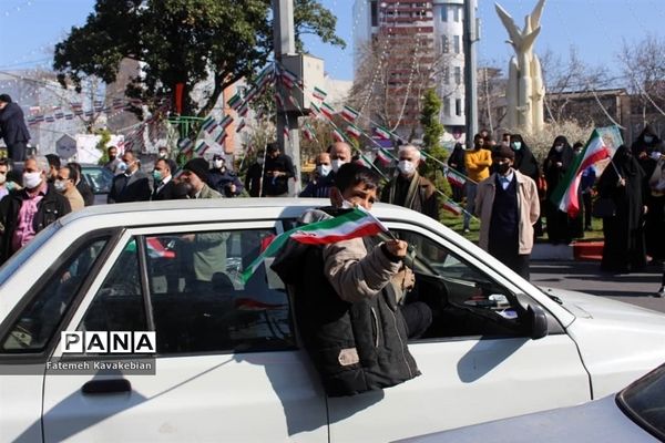 راهپیمایی خودرویی ۲۲ بهمن در ساری
