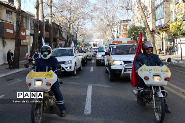 راهپیمایی خودرویی ۲۲ بهمن در ساری