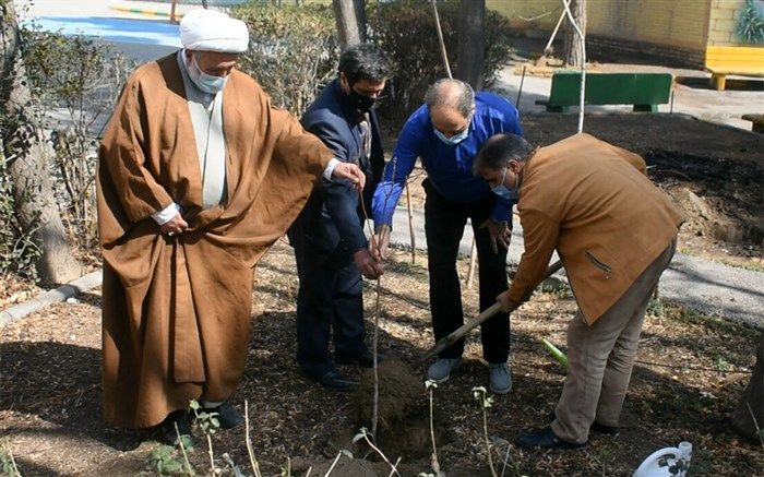 کاشت ۶ نهال به مناسبت هفته درختکاری در دبیرستان شاهد فردوسی ناحیه ۲ مشهد