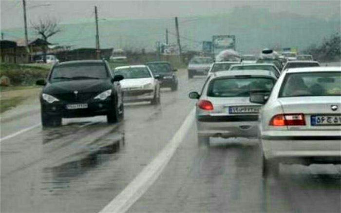 بارش باران در جاده‌های 6 استان