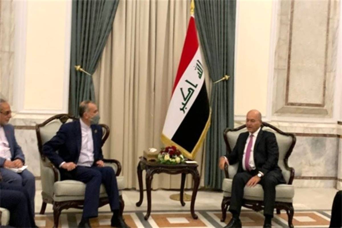 رایزنی وزیر خارجه ایران با رئیس‌جمهور عراق