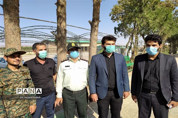 عطر افشانی مزار شهدای فشافویه در دومین روز از هفته دفاع مقدس