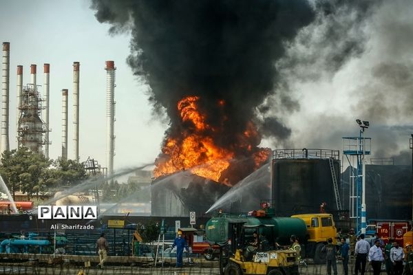 آتش‌سوزی در پالایشگاه نفت تهران