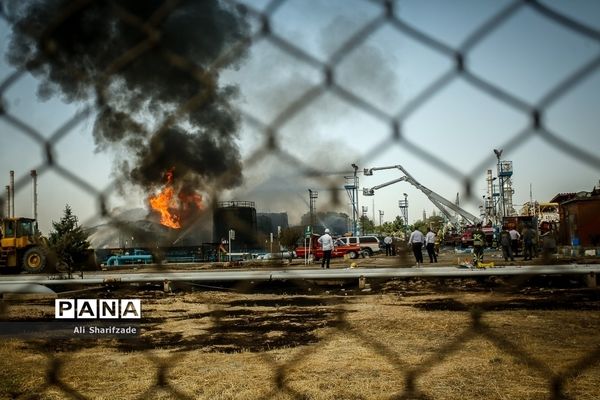 آتش‌سوزی در پالایشگاه نفت تهران