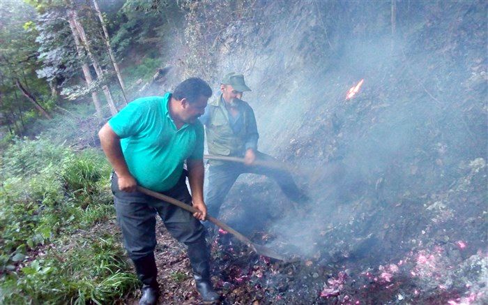 آتش‌سوزی در جنگل های توسکای مازندران
