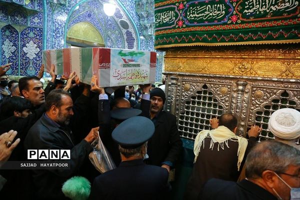 وداع با پیکر شهید فاطمه اسدی در حرم حضرت معصومه و مسجد جمکران