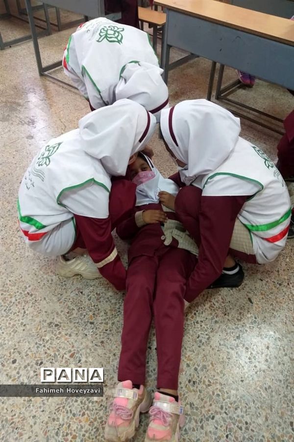 مانور زلزله در مدارس شهرستان حمیدیه