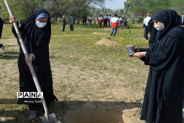 مراسم روز درختکاری در اردوگاه تربیتی امام خمینی (ره)  استان بوشهر چاهکوتا برگزار شد