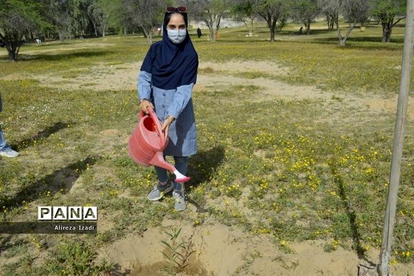 مراسم روز درختکاری در اردوگاه تربیتی امام خمینی (ره)  استان بوشهر چاهکوتا برگزار شد