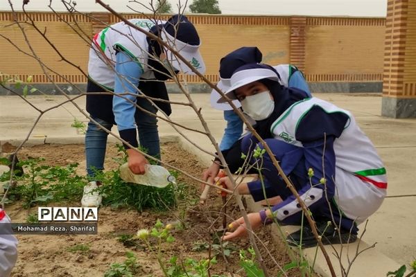 آیین روز درختکاری در مدارس امیدیه