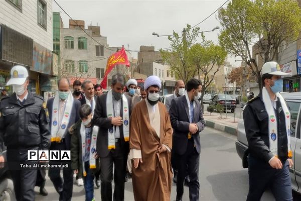راهپیمایی مهدی یاوران در شهرستان قدس