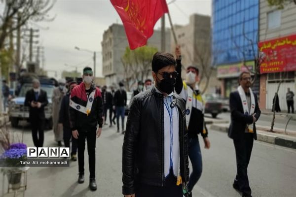راهپیمایی مهدی یاوران در شهرستان قدس