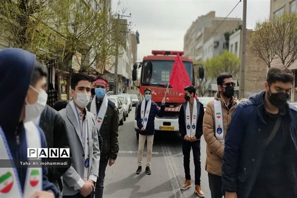 راهپیمایی مهدی یاوران در شهرستان قدس