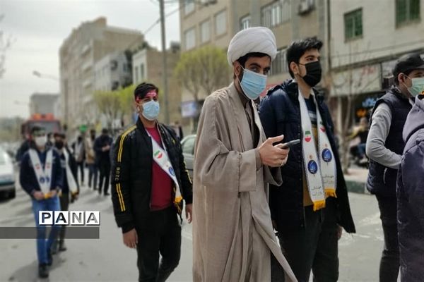 راهپیمایی مهدی یاوران در شهرستان قدس