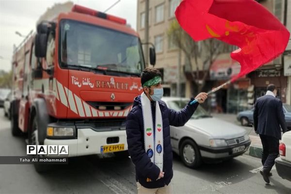 راهپیمایی مهدی یاوران در شهرستان قدس